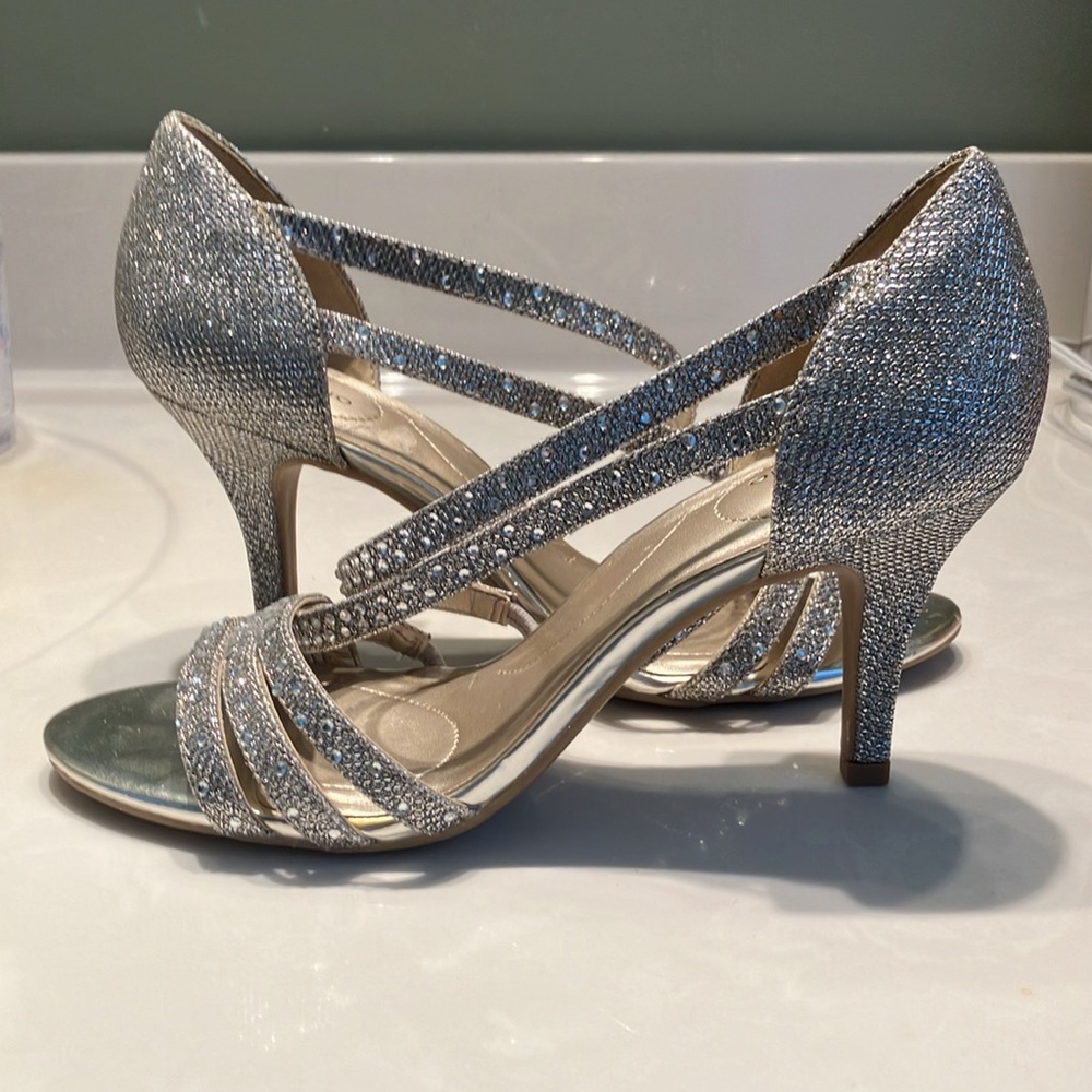 VGUC Sparkly Strappy Rinestone Heels - Picture 6 of 10